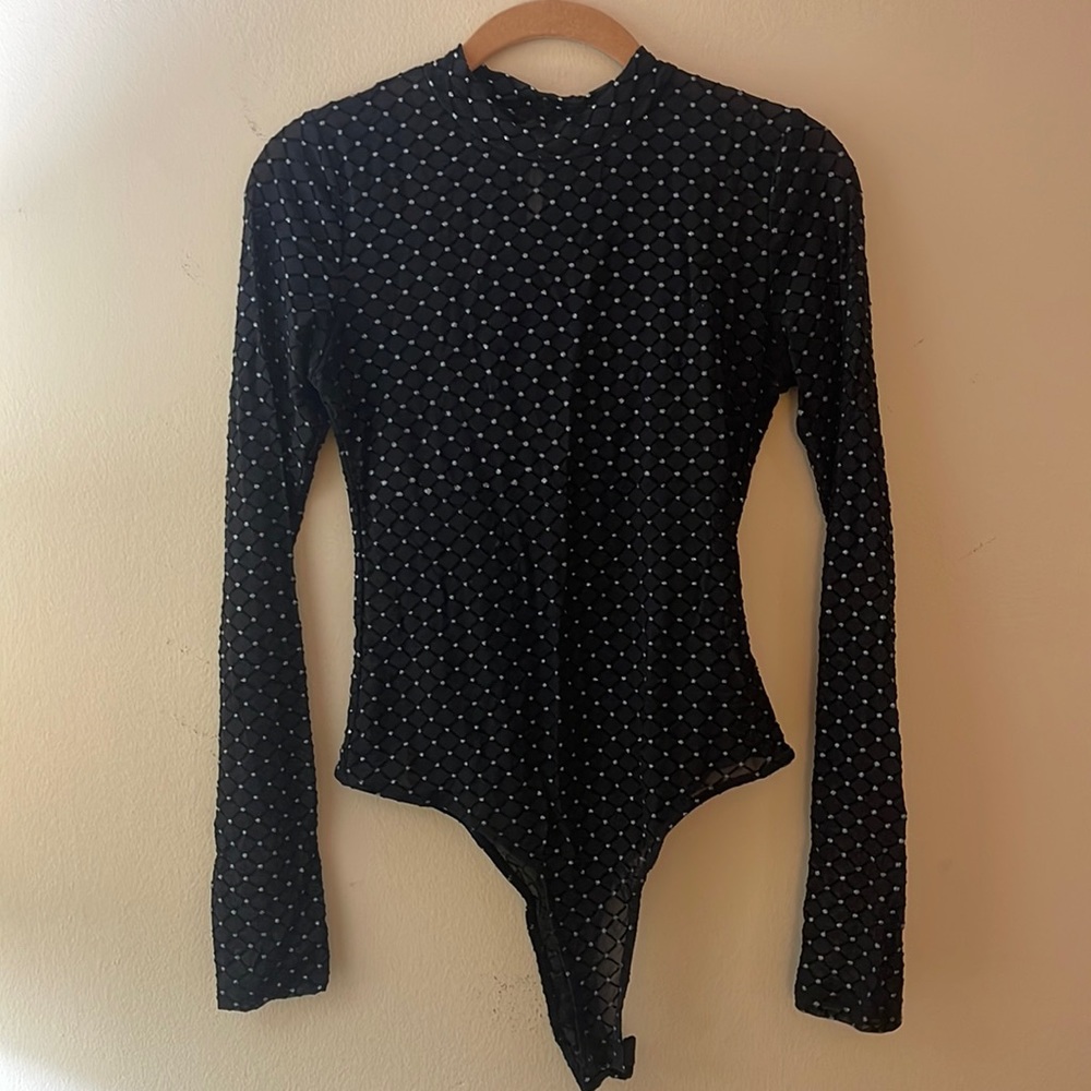 Love Nation sheer crisscross, design, bodysuit, size medium
